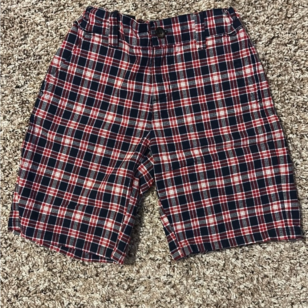 Janie and Jack red plaid shorts, size 5